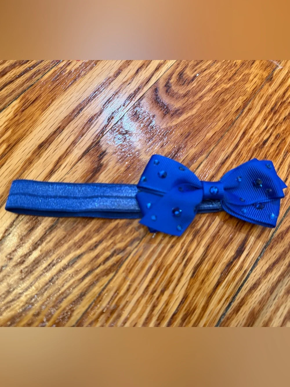 Royal Blue Rhinestone Bow Headband
